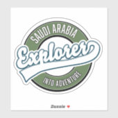 Sticker explorateur d'Arabie saoudite en logo d'aventure (Feuille)