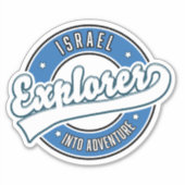 Sticker explorateur d'Israël dans l'aventure (Devant)