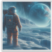 Sticker Exploration de paysage extraterrestre glacial de n (Devant)