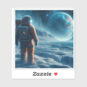 Sticker Exploration de paysage extraterrestre glacial de n