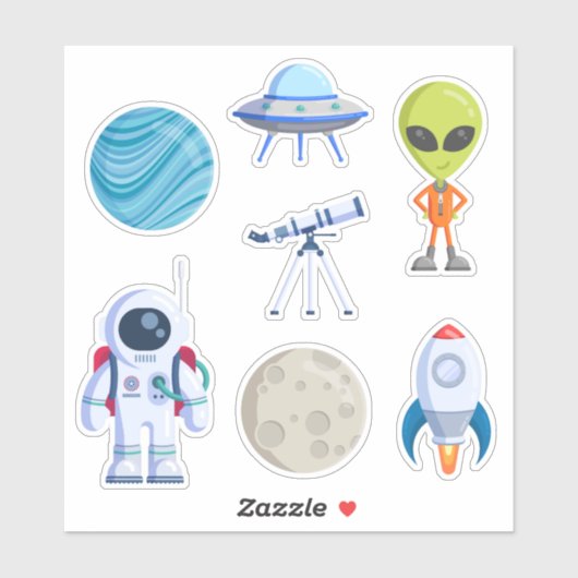 Sticker Exploration spatiale (Feuille)