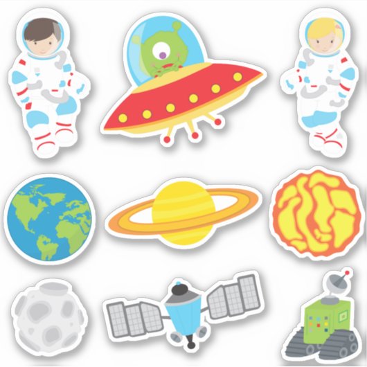 Sticker Exploration spatiale Enfants Éducatifs (Devant)