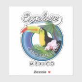 Sticker explorer cabo san lucas mexico zone de voyage (Feuille)