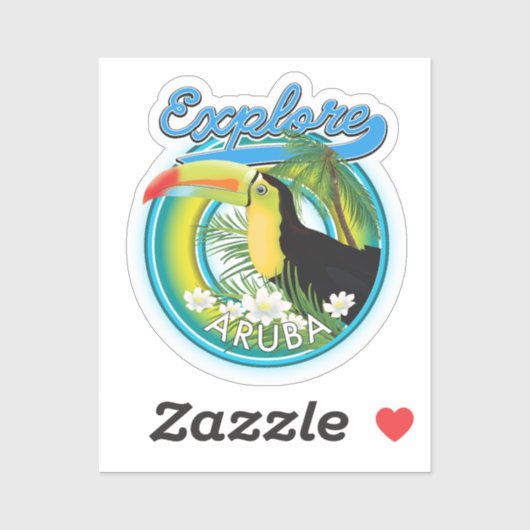 Sticker Explorer le logo de voyage d'Aruba Patch (Feuille)