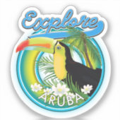 Sticker Explorer le logo de voyage d'Aruba Patch (Recto)