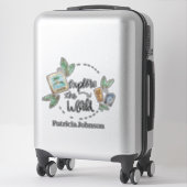 Sticker Explorer le monde ajouter un nom (Sur valise)