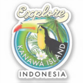 Sticker explorer l'île de Kanawa Indonésie (Recto)