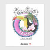 Sticker Explorer Tampa Floride logo rétro (Feuille)
