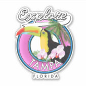 Sticker Explorer Tampa Floride logo rétro (Devant)