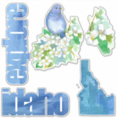 Sticker Explorez Idaho Bluebird Syringa Flower (Devant)