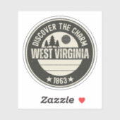 Sticker Explorez la Virginie-Occidentale - Conceptions pou (Feuille)