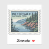 Sticker Explorez le côté sauvage de l'île Royale Timbre (Feuille)