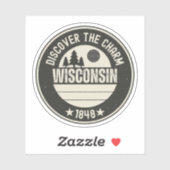 Sticker Explorez Wisconsin - Conceptions pour chaque amour (Feuille)
