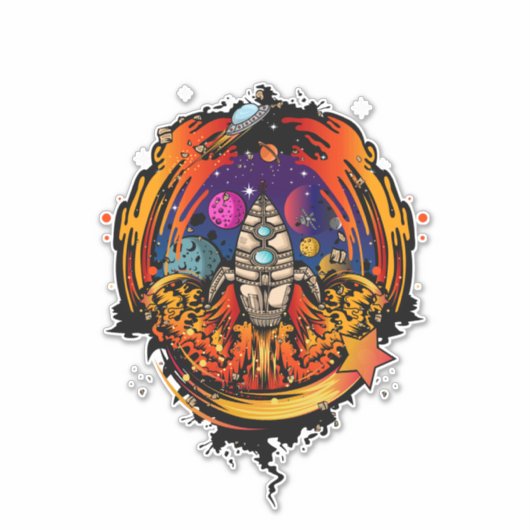 Sticker Exploser le vaisseau spatial (Devant)