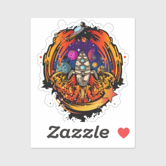 Sticker Exploser le vaisseau spatial (Feuille)