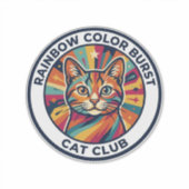 Sticker Explosion de couleurs arc-en-ciel Chat Design de c (Devant)