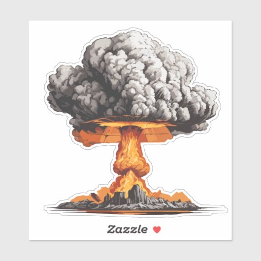 Sticker Explosion nucléaire (Feuille)