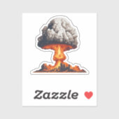 Sticker Explosion nucléaire avec champignon (Feuille)