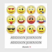 Sticker Expressive Emoji Face 12 Collection Nom personnali (Feuille)
