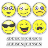 Sticker Expressive Emoji Face 6 Collection Nom personnalis (Devant)