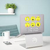 Sticker Expressive Emoji Face Funny 6 Visages Ajouter Nom  (Ordinateur portable sur le bureau)