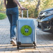 Sticker Expressive Emoji souriant Visage Jaune Ajouter Nom (Valise Insitu)