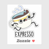 Sticker Expresso Drôle Coureur De Coffee Pun (Feuille)
