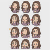 Sticker Exprimez-le tout : Pack de fille Chibi mignonne (Devant)