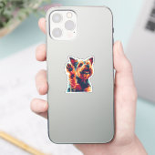 Sticker Exstatique Yorkshire Terrier vous agitant (Téléphone)