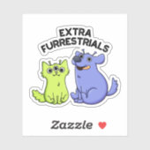 Sticker Extra Furrestries Funny Alien Furry Pet (Feuille)