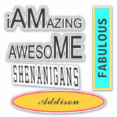 Sticker Extraordinaire Awesome Shenanigans Fabulous Ajoute (Devant)