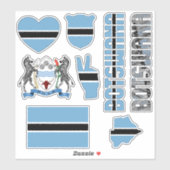 Sticker Extraordinaire Botswana Forme les symboles nationa (Feuille)