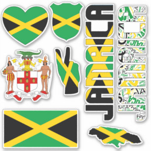 Sticker Extraordinaire Jamaïque forme les symboles nationa