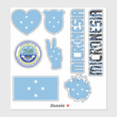 Sticker Extraordinaire Micronésie Forme les symboles natio (Feuille)