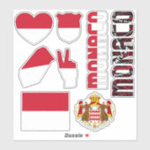 Sticker Extraordinaire Monaco forme les symboles nationaux (Feuille)