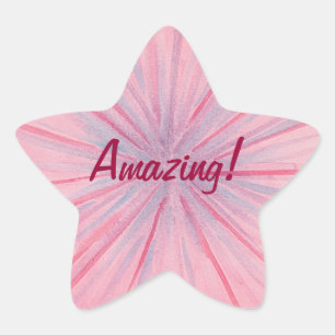 Sticker Extraordinaire rose et bleu clair