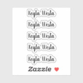 Sticker Extraordinaire script blanc nom personnalisé (Feuille)