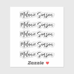 Sticker Extraordinaire script blanc nom personnalisé