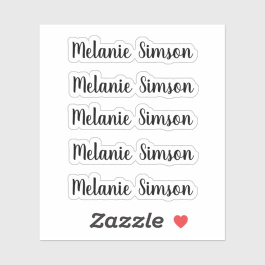 Sticker Extraordinaire script blanc nom personnalisé (Feuille)