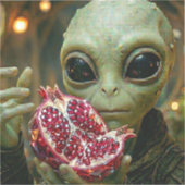 Sticker Extraterrestre Alien et Grenade (Recto)