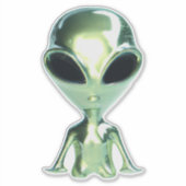 Sticker Extraterrestres Alien Metallic (Devant)