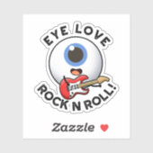 Sticker Eye Love Rock Et Roulez Drôle Eyeball Pun (Feuille)