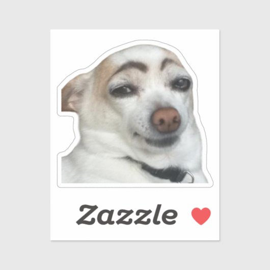 Sticker Eyebrow Dog Meme (Feuille)