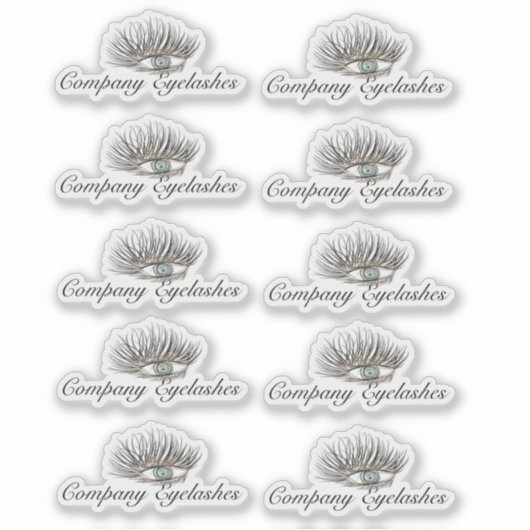 Sticker Eyelashes moderne Emballage Nom d'entreprise Stick (Devant)