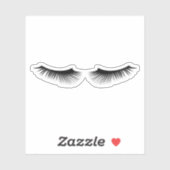 Sticker Eyelashes noirs longs et féminins (Feuille)