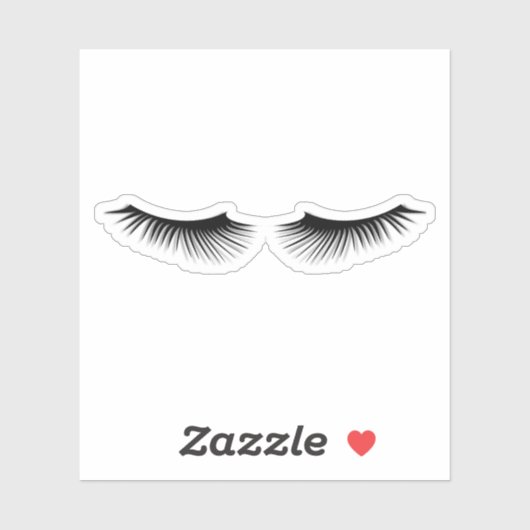 Sticker Eyelashes noirs longs et féminins (Feuille)