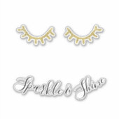 Sticker Eyelashes Parties scintillant d'or de fille (Devant)