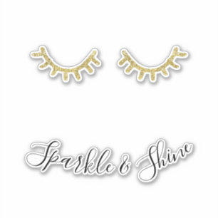 Sticker Eyelashes Parties scintillant d'or de fille