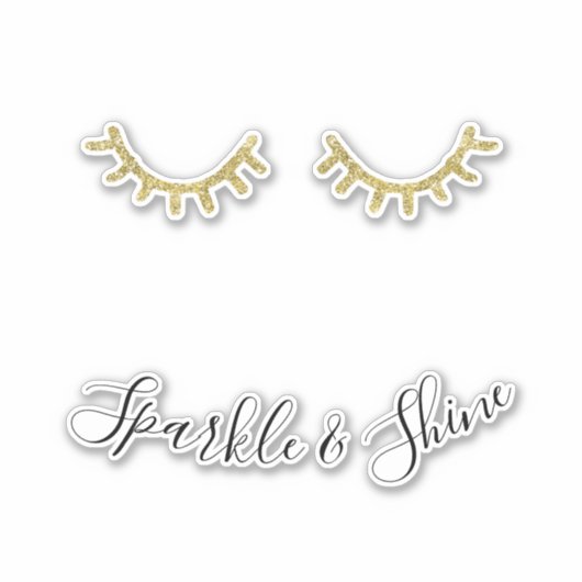 Sticker Eyelashes Parties scintillant d'or de fille (Devant)