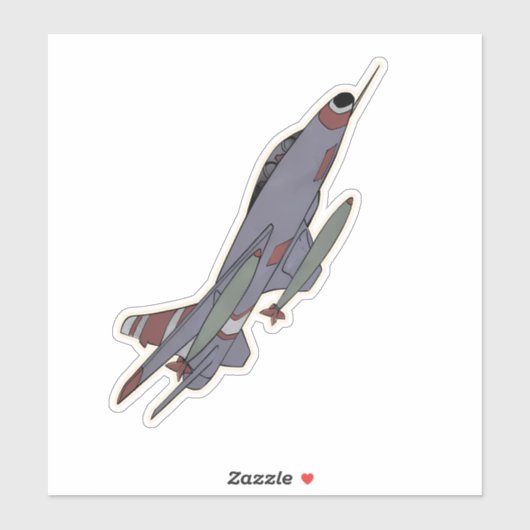 Sticker F-100 Super Saber, avion de chasse (Feuille)